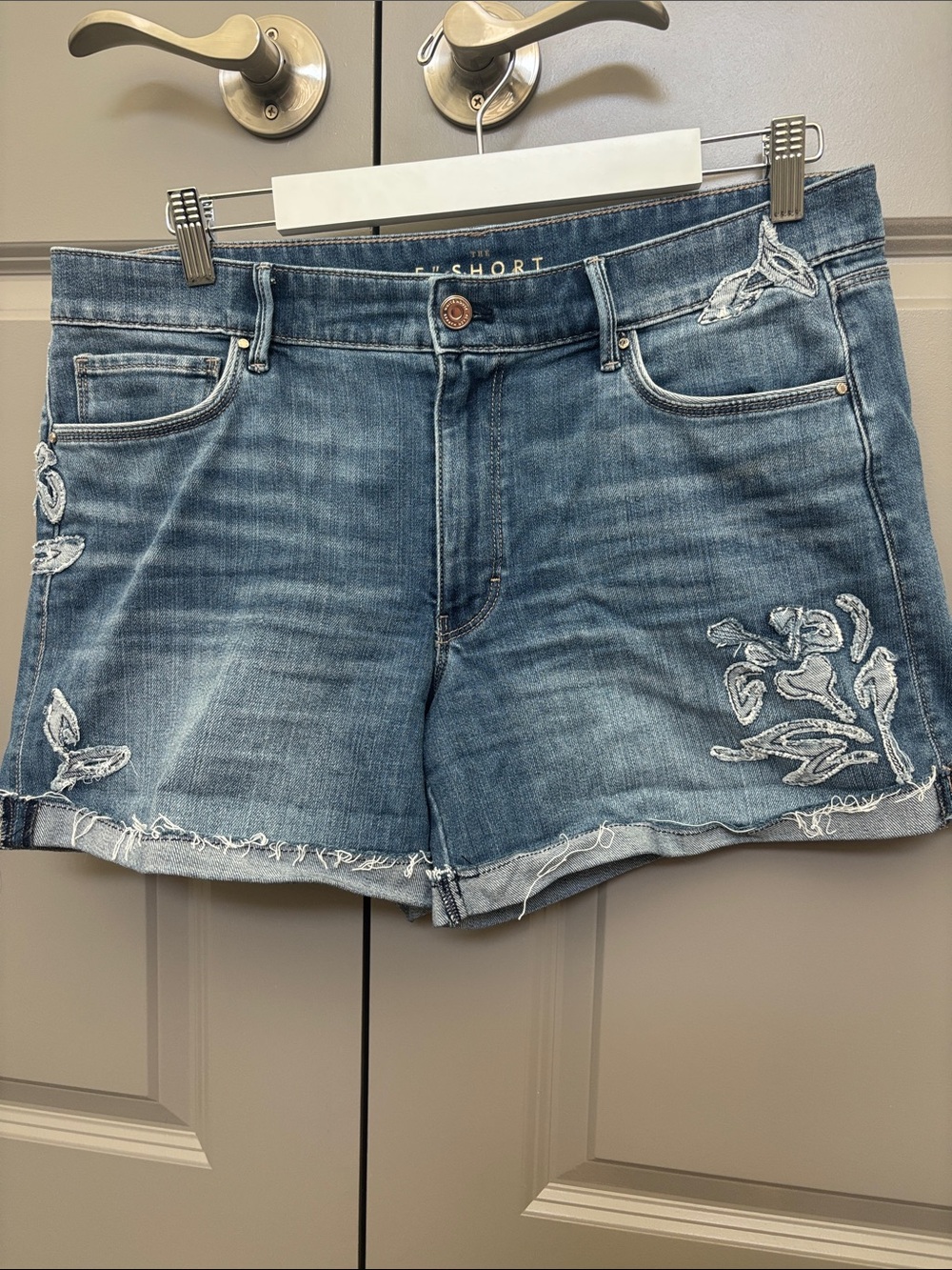 NWOT Casual Embroidered Denim Shorts - Blue
